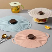 Couvre-couvercle en silicone toutes couleurs, résistant à la chaleur et anti-débordement, pour ustensiles de cuisine, outil de cuisson de qualité alimentaire