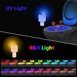 Toilet Night <b>Light</b> 16 Color Led <b>Sensor</b> Bowl Glow <b>Light</b> For Bathroom With Motion Detection And Battery Power - Product Image 2