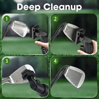 Brosse de nettoyage pour club de golf professionnel, bouton poussoir pour un nettoyage facile, avec poils en nylon, aiguille en acier, brosse de nettoyage pour club de golf