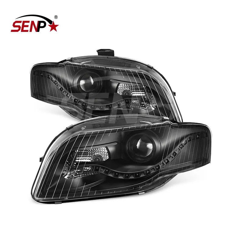 SENPEI Auto partes do corpo 2006-2008 Audi A4 S4 B7 R8 estilo LED DRL tipo halogênio faróis do projetor 8E0941003AL,8E0941004AL