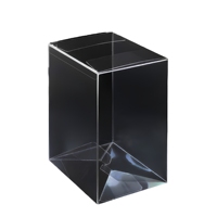 Boîte en plastique pliable en PP avec logo personnalisé, écologique, recyclée, transparente, noire, pour emballages cadeaux, bijoux, cosmétiques