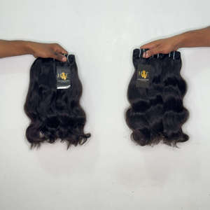 Cheveux humains indiens bruts non traités, mèches de cheveux vierges naturels indiens de jeunes filles, cuticules intactes, ondulés, fournisseurs - Product Image 1