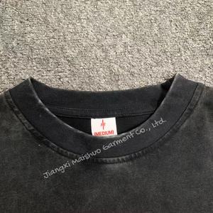 Camisetas de Manga Longa de Algodão com Impressão DTG em Camadas Duplas, Lavadas com Ácido, Estilo Vintage, Camisetas Personalizadas para Homens - Product Image 4