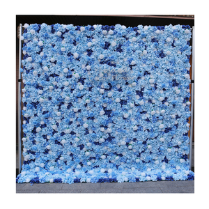 Panel bunga sutra latar belakang tirai pesta mewah langit biru muda menggulung panel latar belakang dinding bunga untuk dekorasi pernikahan - Product Image 4