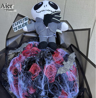 Aierflorist Nouvelle Peluche Amusante Jack Halloween, Poupée Squelette en Peluche Douce 20-50cm pour Bouquet, Cadeau et Décoration