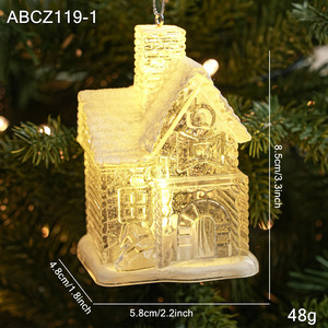 Ready Stock <b>LED</b> Glowing Christmas Snow House Ornament Transparent Village House Tabletop & Christmas <b>Tree</b> Hanging Decoration - Product Image 3