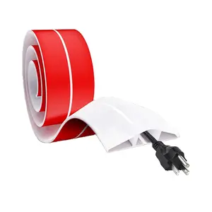 Floor Cord Cover Silicone Baseboard Extension Cord Safety Cover Protectors For Corners Over Floor Cord Protector