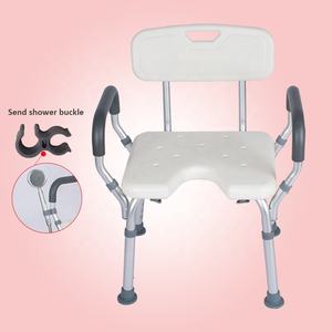 Portable Aluminum Folding Bariatric Bath Shower <strong>Chair</strong> with Adjustable Armrests <strong>Elderly</strong> Bathroom Safety Equipment - Product Image 2