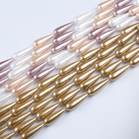 Perles de coquillages en forme de goutte, qualité AAA, 10x30mm, 100 pièces