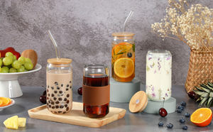 Verre à eau ou à bière personnalisable <span class=keywords><strong>de</strong></span> 16 oz avec logo, couvercle en bambou et paille – Idéal pour les réunions, les fêtes et les cadeaux - Product Image 2