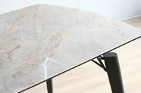 Usine chinoise vend des tables à manger modernes de luxe léger sur mesure avec pieds en métal et plateau en verre trempé, meubles de salle à manger 6 places pour