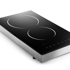 Cuisinière encastrable domestique, plaque de cuisson vitrocéramique à 2 brûleurs avec verre noir, 1800W par brûleur, conception à 2 brûleurs, espace de cuisson efficace F - Product Image 1