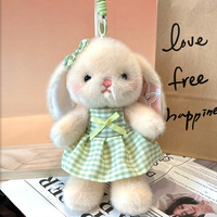 Gantungan Kunci Boneka Kelinci Lucu Super Lembut, Mainan Boneka Kelinci Ukuran Genggaman Tangan, Teman Meja, Gantungan Tas, Liontin Ransel, Gantungan Kunci, Penghilang Stres