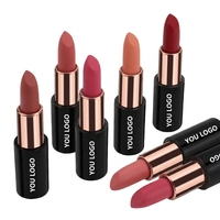 Vente en gros de cosmétiques personnalisés, vegan, imperméables, longue tenue, maquillage à marque privée, crème nude, rouge à lèvres mat velours