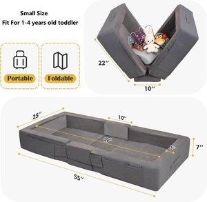 Cama de Espuma Plegable y Portátil para Niños de 1 a 6 Años, con Funda Lavable, Compacta para Viajes y Uso en el Hogar, de Fábrica OEM - Product Image 2