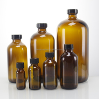 Botella de Vidrio Transparente o Ámbar de 1oz 2oz 4oz 5oz 8oz 16oz 32oz para Jugo, Café Frío, Envase de Líquidos con Tapa de Rosca