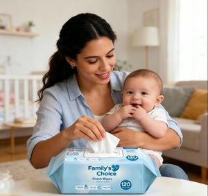 Toallitas Húmedas Desechables para Bebés Recién Nacidos, Libres de Alcohol, con <span class=keywords><strong>Agua</strong></span> Pura, 80/120 Unidades, OEM - Product Image 2