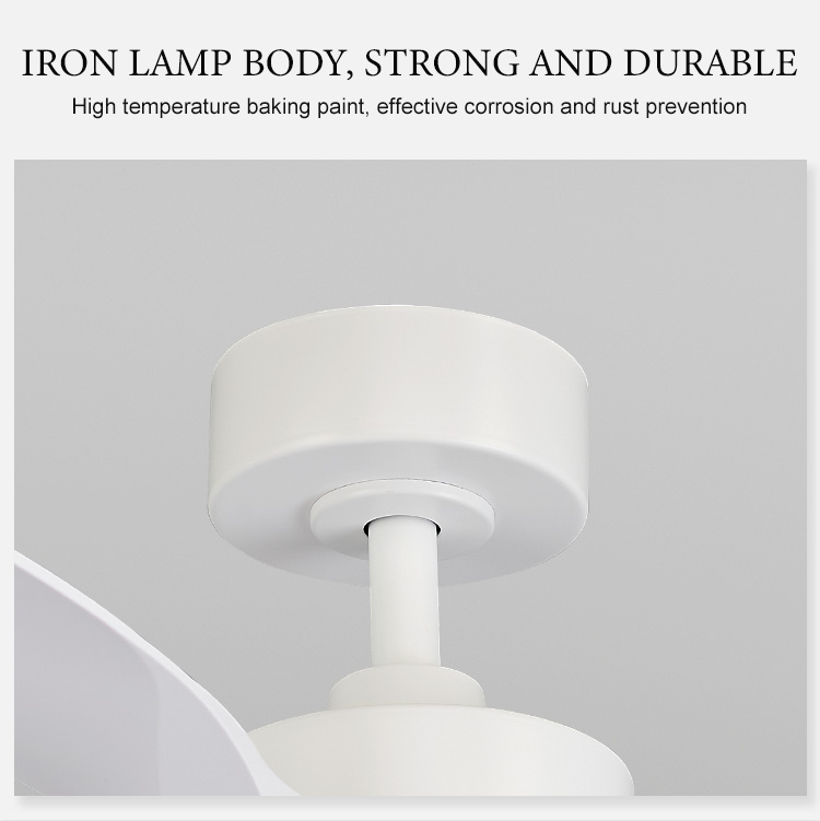 52inch led ceiling fans with light Household remote control Timing shutdown Matte white 3 blades OEM factory Air circulating fan