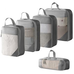 Ensemble de dix cubes de rangement pour vêtements, sacs de voyage en polyester pour cosmétiques et articles de toilette numériques, sacs de rangement pour chaussures et bagages - Product Image 5