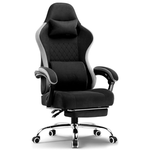Chaise de jeu pivotante de haute qualité pour PS4 avec soutien lombaire, fonction inclinable, accoudoirs réglables 2D, tissu premium - Product Image 1