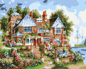 Tùy Chỉnh Tự Làm Lâu Đài Vườn Loạt Bức Tranh Bằng Số Bộ Dụng Cụ Monet Vườn Sơn Dầu Đẹp Phong Cảnh Hình Ảnh - Product Image 5