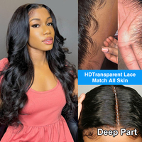 Perruque Body Wave Abordable Cheveux Humains Lace Front Brésilienne 360 Full Lace Perruque Cheveux Humains 13X4 Perruques Frontales HD Lace pour Femmes Noires