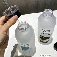 1000ml Extra-large capacité tasse à eau tasse à paille en plastique mignon Portable résistant aux hautes températures bouteille d'eau