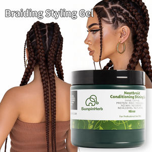 Gel coiffant pour tresses Extra Hold 16 oz, gel coiffant pour tresses soignées, avec brillance, sans alcool, sans flocons, sans rinçage - Product Image 4