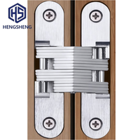 Bisagra oculta de acero inoxidable n.º 2 para puerta delgada de 20 mm, soporta hasta 10 kg, venta individual para puerta interior oculta de casa o apartamento
