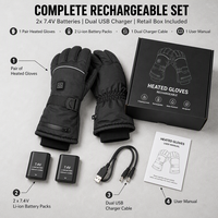 Gants chauffants rechargeables en graphène, gants chauffants électriques à température réglable sur 3 niveaux pour la maison, le bureau et la voiture