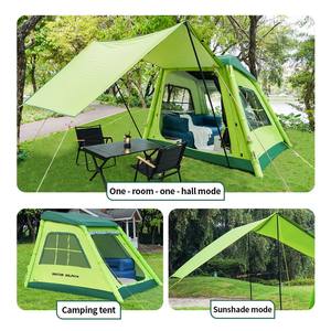 Tente gonflable avec auvent, plafond haut carré, colonne d'<span class=keywords><strong>air</strong></span> de 10 cm d'épaisseur, tente de camping familiale, OEM/ODM, certifiée ISO9001 - Product Image 3
