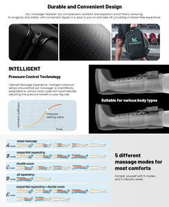 Two <strong>Legs</strong> Use Wireless Pneumatic Air Compression Boots Medical Grade Sequential <strong>Leg</strong> Massager Muscle Pain Relief DVT Prevention - Product Image 2