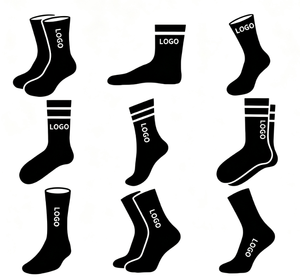 Chaussettes de sport personnalisées unisexes pour enfants, femmes et hommes, chaussettes de compression transparentes avec logo, chaussettes de football en coton et élasthanne - Product Image 1