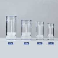 Emballage de déodorant personnalisé, étiquette personnalisée, 15 ml, 30 grammes, 50 ml, conteneur rond noir à visser, 75 grammes