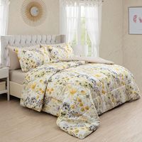 Ensemble de couette 7 pièces Lit dans un sac Ensemble de couette à imprimé dispersé avec draps, Ensemble de literie complet en microfibre douce pour toutes les saisons