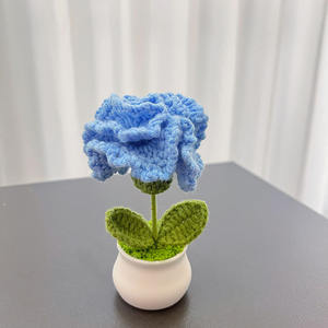 Moderne personnalisé créatif fête des mères mignon cadeau fait à la main oeillet crochet fleur dans un pot - Product Image 5