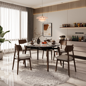 Hiện Đại Vòng Mở Rộng Bàn Ăn Đặt Cho 4 Và 6 Chỗ Ngồi Gấp Mở Rộng Phòng Ăn Bảng Với Ghế - Product Image 4