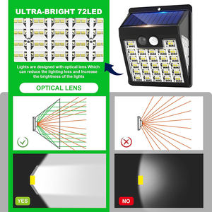 ALECTER Solar Powered <b>Wireless</b> LED Motion Sensor Light IP65 Waterproof 3 Modes Patio Garden Fence Porch Road Outdoor Security - Product Image 4