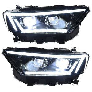 Pour VW T-ROC 2018-2021 : Ensemble de phares <span class=keywords><strong>LED</strong></span> avec projecteur bi-lentille, feux de jour DRL, mise à niveau halogène, feux de jour, paire de lampes avant - Product Image 1