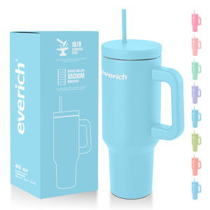 Gobelet <span class=keywords><strong>isotherme</strong></span> en acier inoxydable de 40 oz, coloré, pour sublimation, avec poignée, couvercles et paille, idéal pour les voyages - Product Image 1