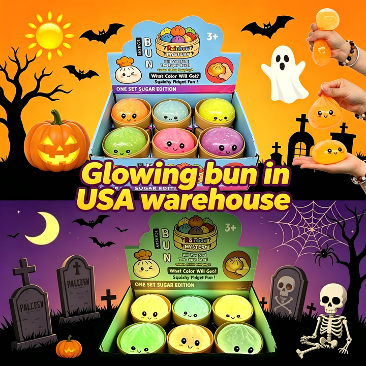 Glowing in the Dark Soft Squeeze Dumpling Stress Balls Fidget Dumpling Toys Glitter Soft Squeeze Dough Fidget Toys for Stress
