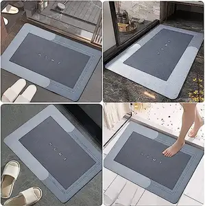 Personalizado antiderrapante diatomácea pedra banho tapete super absorvente piso diatomita borracha banheiro tapetes tapis de bain