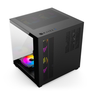 Boîtier d'ordinateur de jeu <span class=keywords><strong>compact</strong></span> Micro ATX blanc, châssis double verre trempé, prend en charge les GPU de 290 mm, flux d'air élevé, boîtier <span class=keywords><strong>PC</strong></span> OEM - Product Image 3