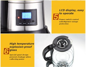 Cafetera de Mesa para Uso Comercial y Doméstico, con Pantalla LCD de 1.8L, Fabricada en China - Product Image 4