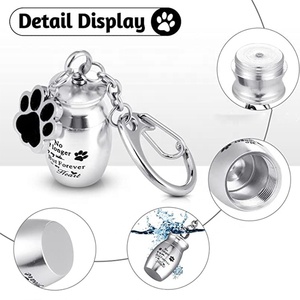 Diskon besar liontin rantai kunci abu peliharaan liontin cakar anjing gantungan kunci botol parfum Aloi guci - Product Image 3