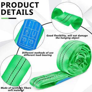 헤비 듀티 폴리에스터 리깅 리프팅 스트랩 6ft 끝없는 수직 리프트 슬링 호이스트 견인 화물 2.4 톤 초커 - Product Image 3