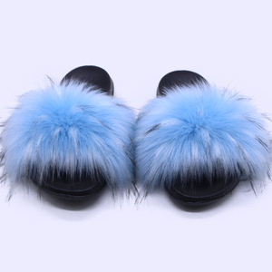Pantoufles en fourrure colorées <span class=keywords><strong>pour</strong></span> femmes, chaussures plates en fourrure, peuvent être portées en toutes saisons, pantoufles de plage élégantes <span class=keywords><strong>pour</strong></span> femmes, confortables - Product Image 5