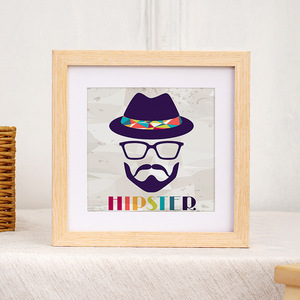 Khung ảnh gỗ vuông treo trên tường, Thư Pháp, khung tranh Trung Quốc, hạt - Product Image 3