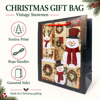 Sacs en papier cadeau de Noël personnalisés, sacs en papier cartonné blanc imprimés avec poignées pour cadeaux de fêtes, vêtements et emballages de détail