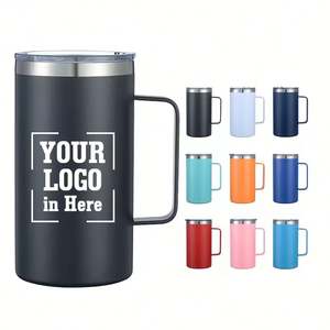 Cadeau d'entreprise personnalisé, thermos en acier inoxydable de 24 oz, tasse à café personnalisée avec logo imprimé, gobelet de voyage avec couvercle - Product Image 2